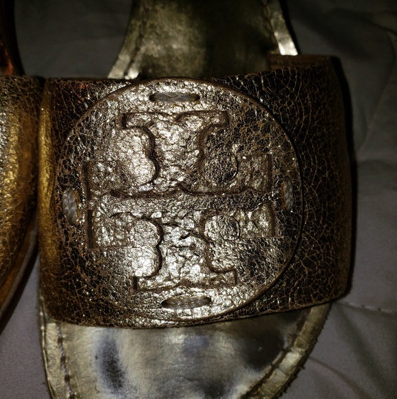 Authentic Tory Burch metallic Gold sandals - Picture 5 of 7